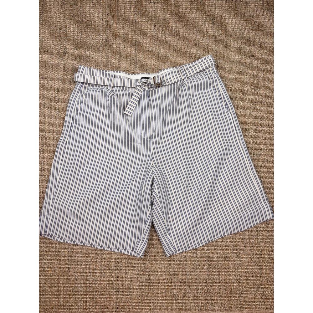⚓ J.Crew Belted Striped Bermuda Shorts | Size 12 | Navy & Cream